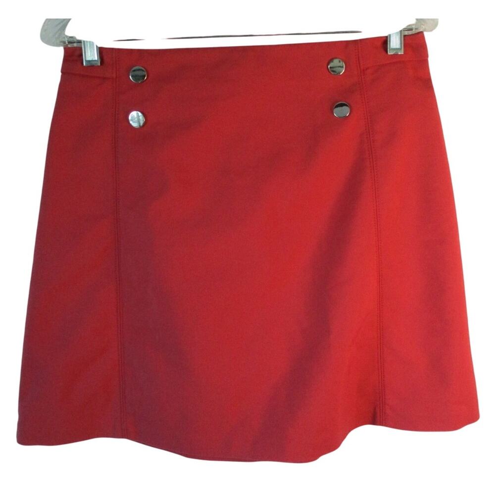 7th Ave. New York & Co. Women's Salmon Mid Rise Zip Back Skirt Size 6